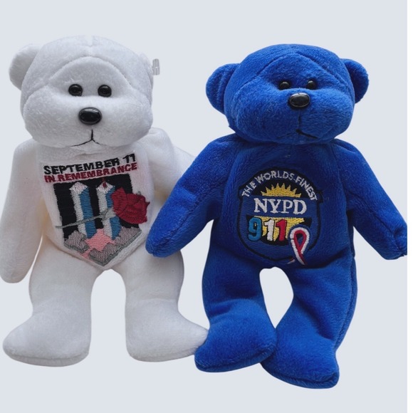 Plushland Other - Plushland 9/11 Memorial Bear Lot NYPD 911 September 11 Twin Towers 8" Set of 2
